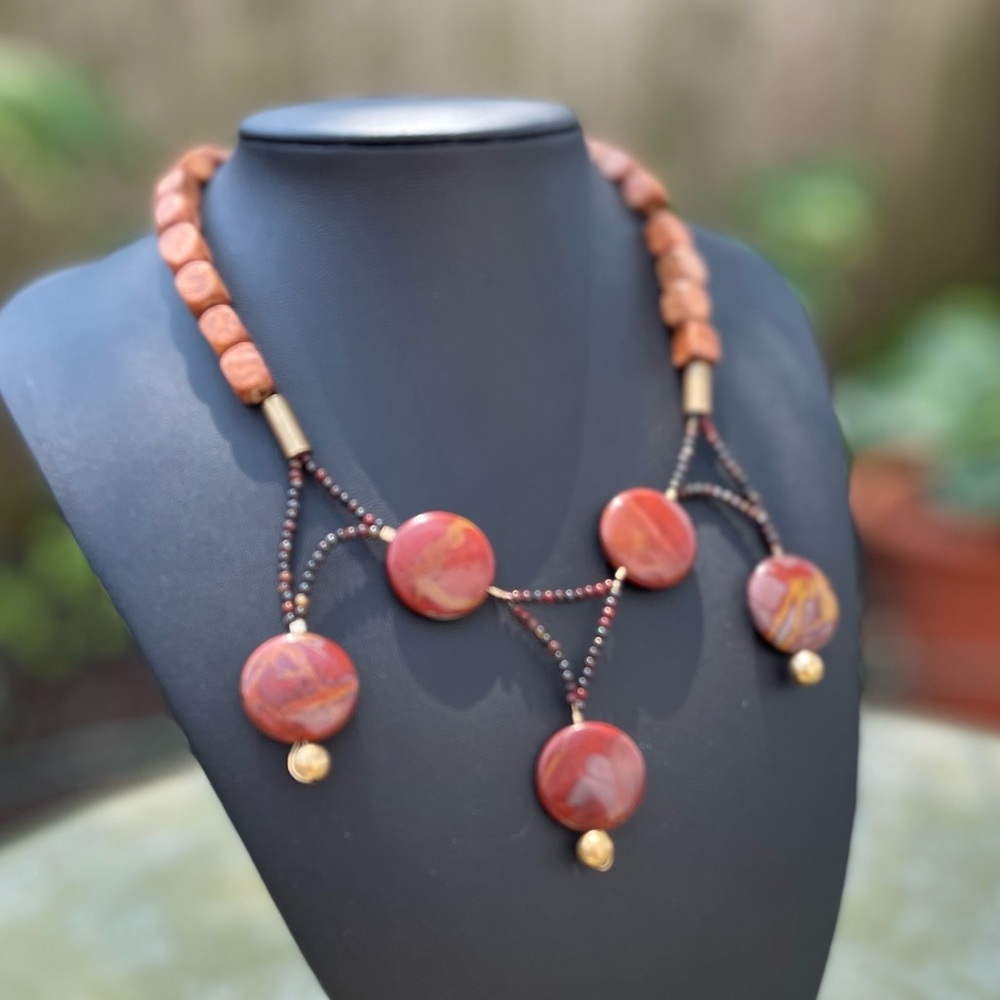 Mookaite Jasper Handmade Statement Necklace